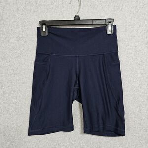 Old Navy Active Powersoft Biker Shorts Size M Navy Side Pockets Womens